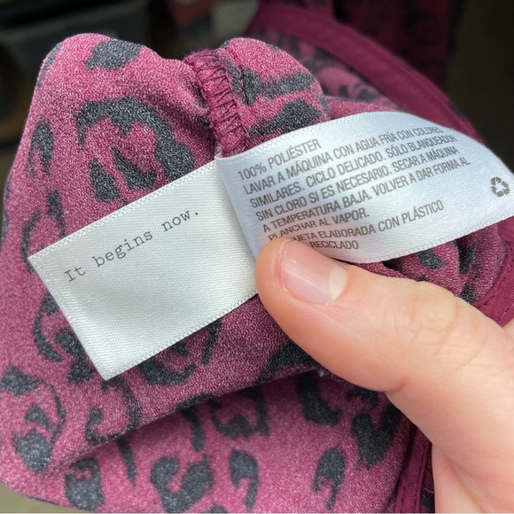 A New Day Women's Medium Long Sleeve Shirt Dress Animal Print Red Office Career - Picture 14 of 15